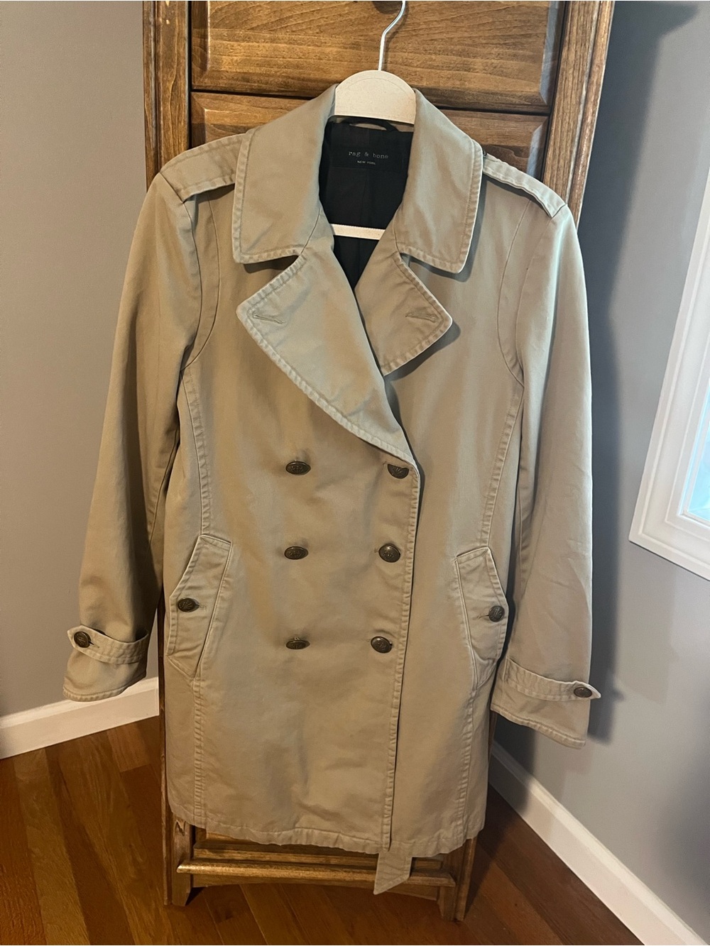 rag & bone Tan Double-Breasted Trench Coat